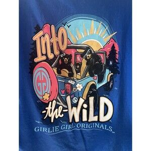 Into The Wild Girlie Girl Originals Cute Bears Peace Love Retro Vibes T-Shirt L